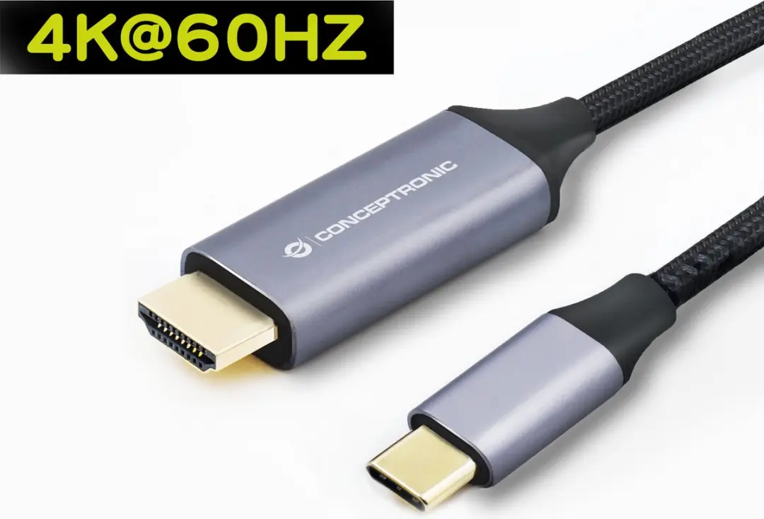 Conceptronic ABBY10G USB-C naar HDMI Kabel 2m - Grijs - afbeelding 6 van 6