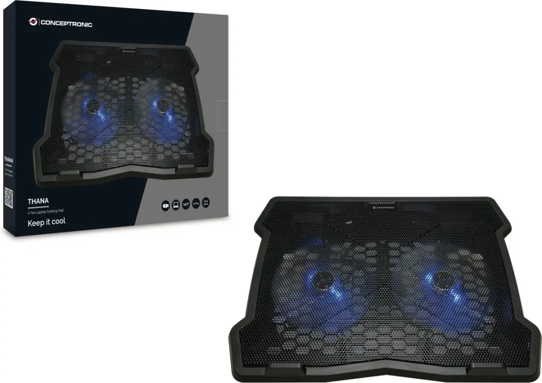 Conceptronic THANA06B Koelmat 39,6cm - Zwart