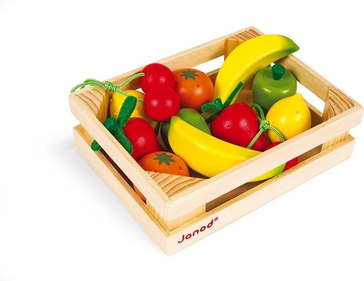 Janod In De Keuken Houten Fruit Kistje - 12 Stuks