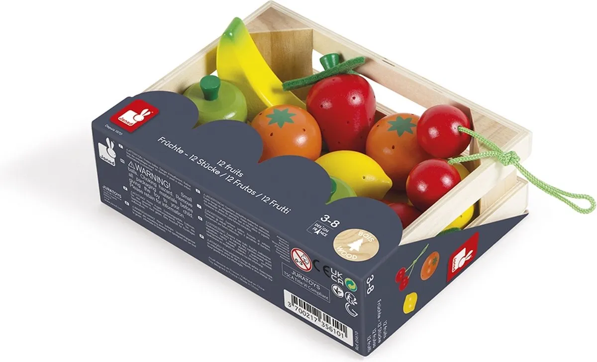 Janod In De Keuken Houten Fruit Kistje - 12 Stuks
