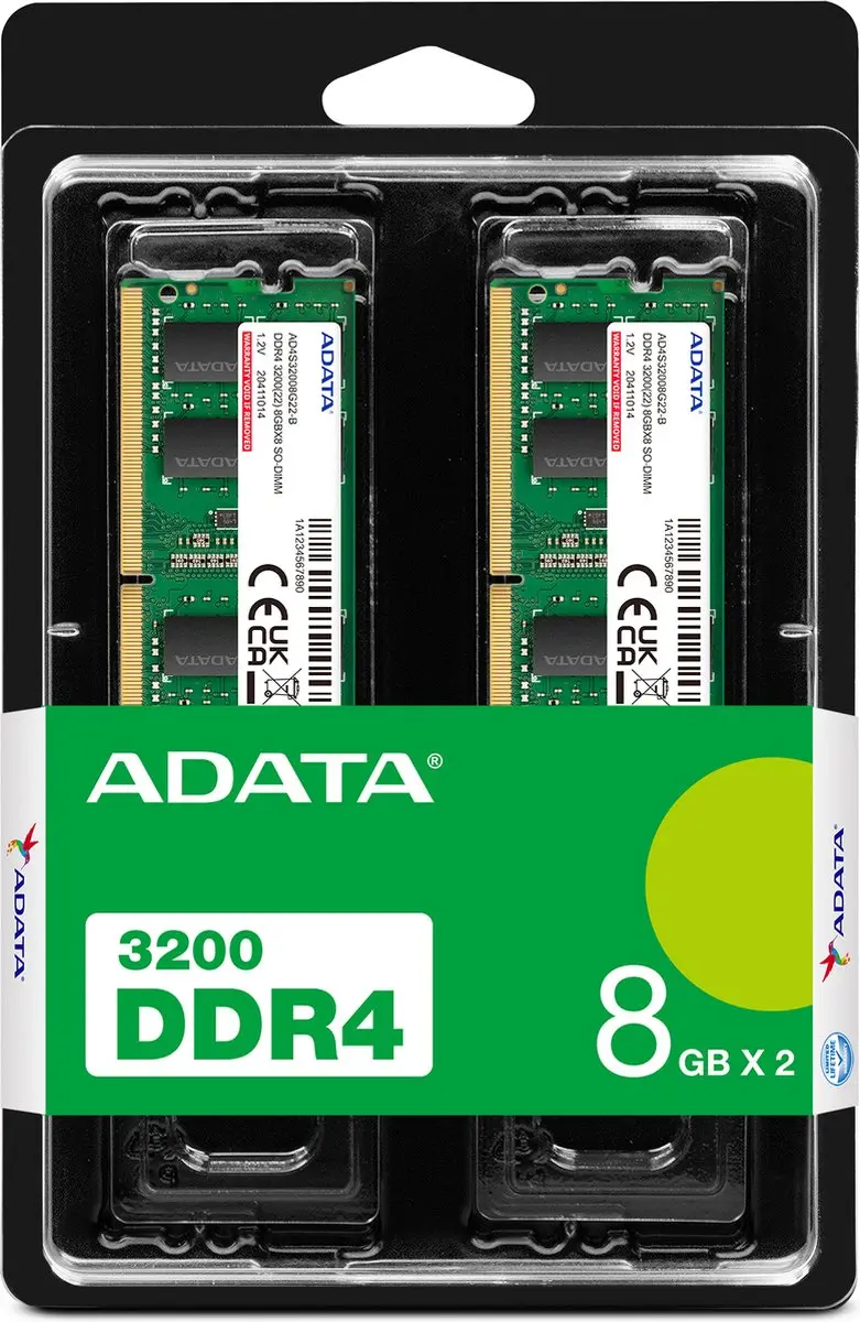 ADATA AD4S32008G22-DTGN DDR4 Geheugen - 16GB (2x8GB) 3200MHz
