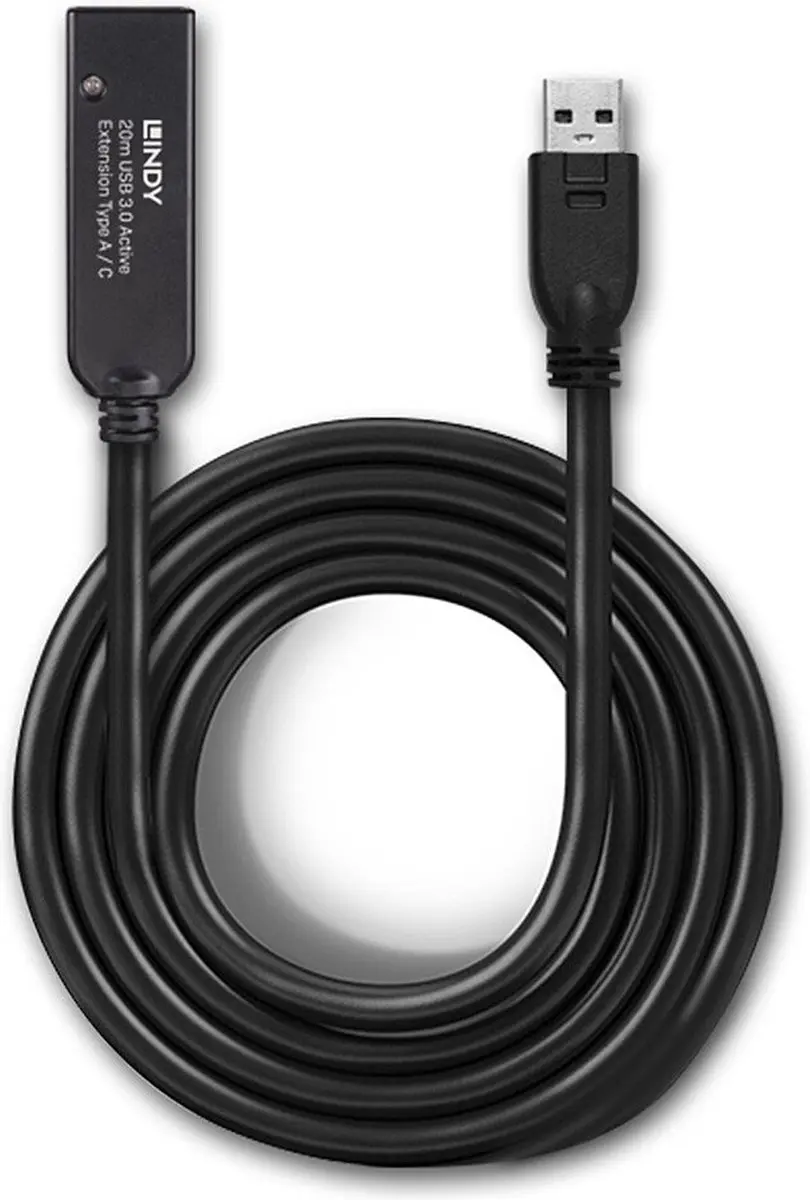 Lindy 43375 USB 3.2 Gen 1 Kabel - 20m - USB-A - Zwart