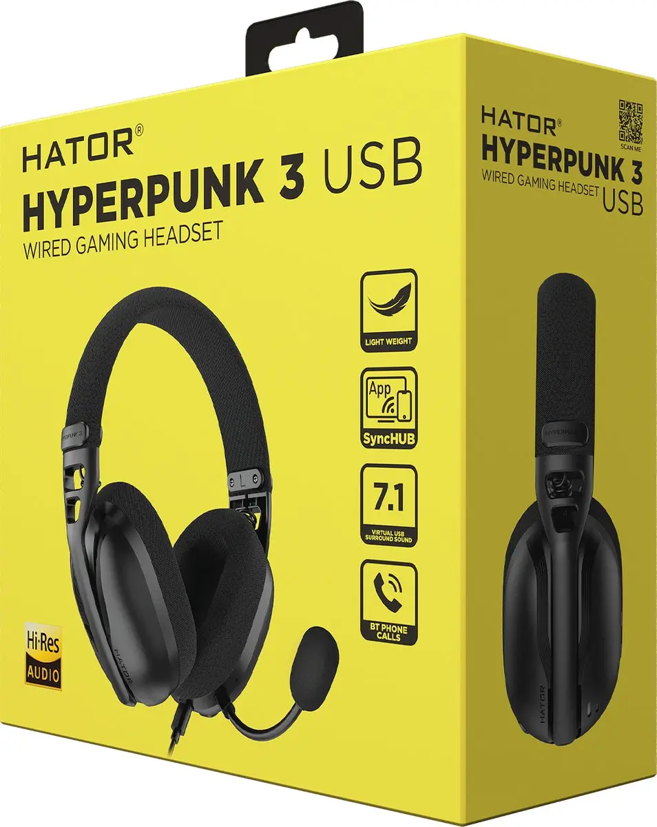 HATOR Hyperpunk 3 ESH10 USB Headset - Bedraad - Zwart
