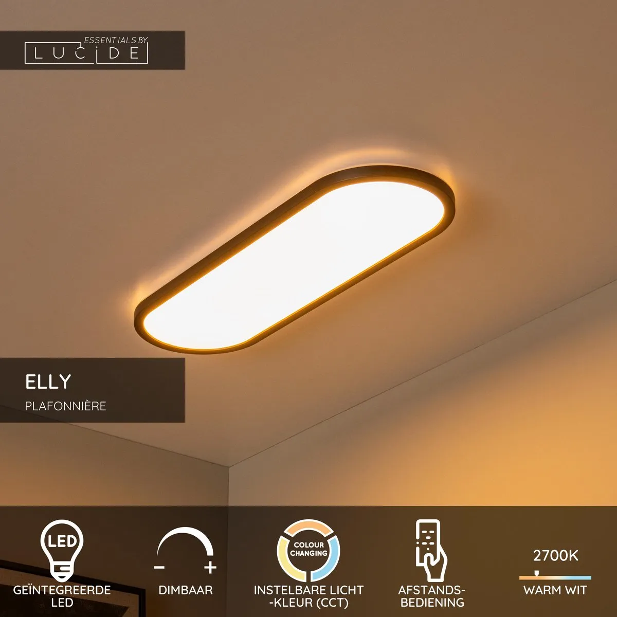 Lucide Elly LED Plafondlamp 24W - Opaal