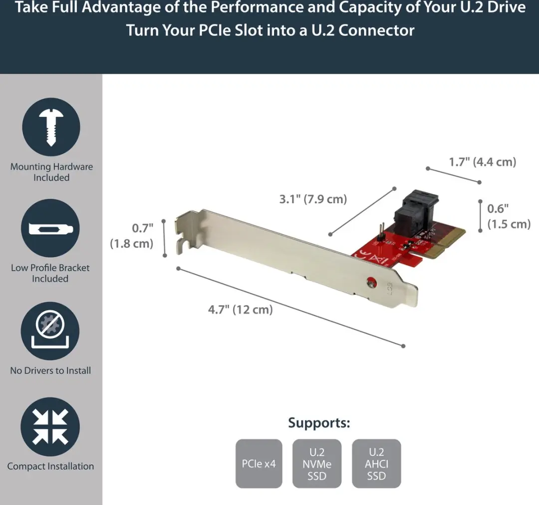 Startech PEX4SFF8643 PCIe naar SFF-8643 Adapter - Rood