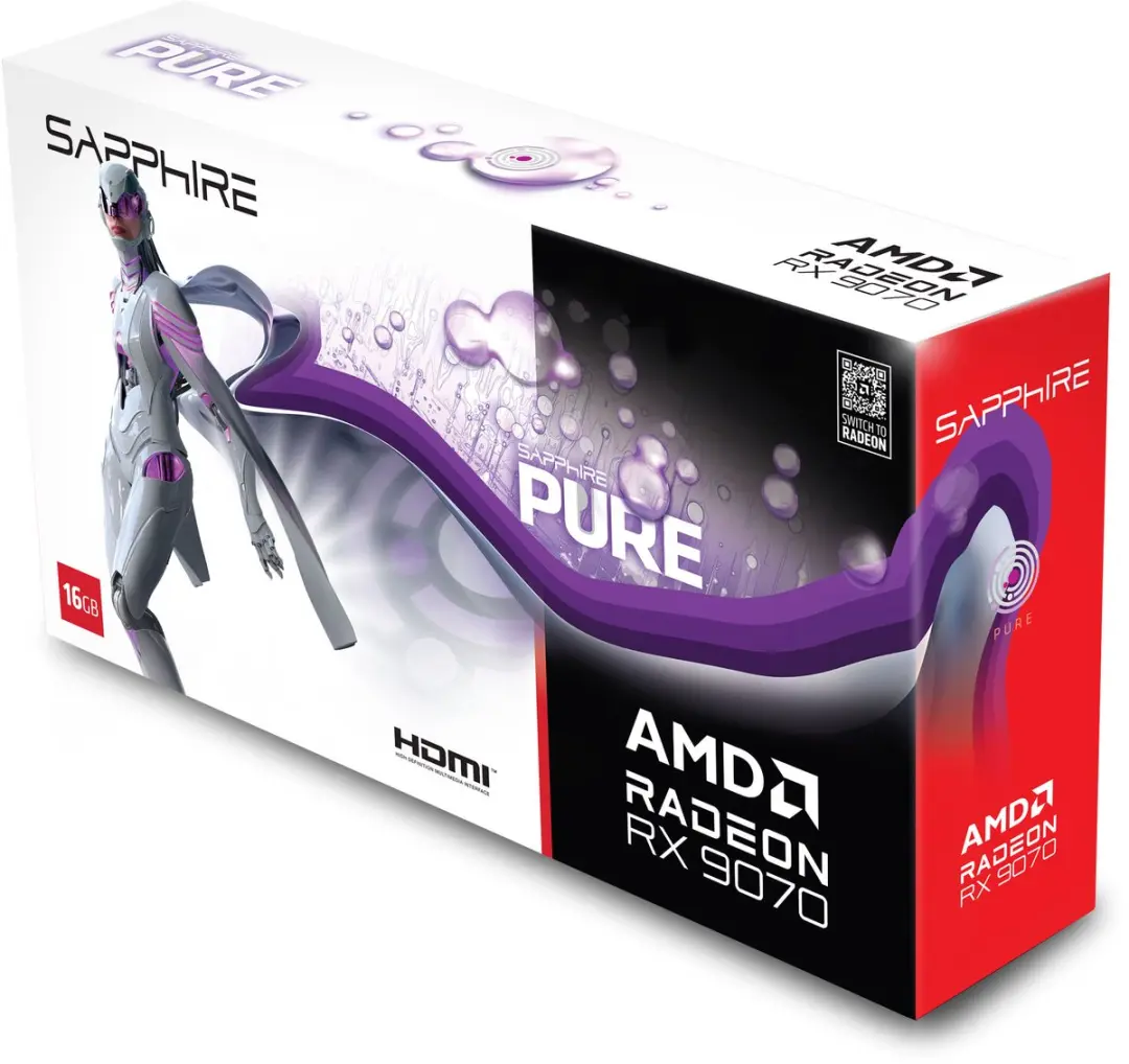 Sapphire Radeon RX 9070 Pure 16GB - Wit
