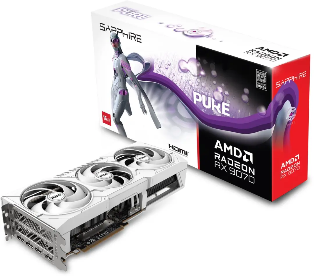 Sapphire Radeon RX 9070 Pure 16GB - Wit