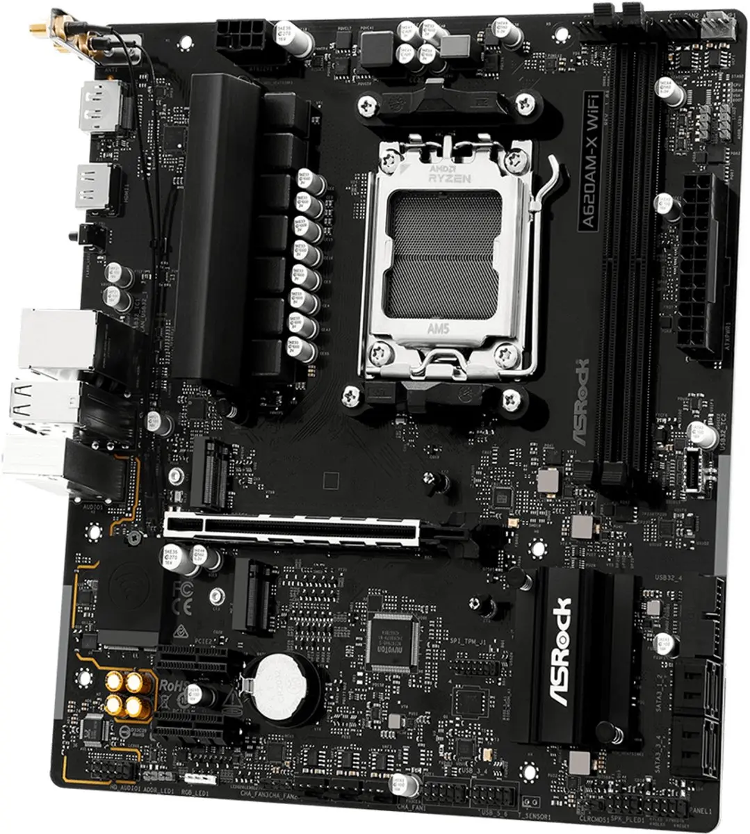 ASRock A620AM-X WIFI AM5 Micro ATX Moederbord - Wi-Fi 5