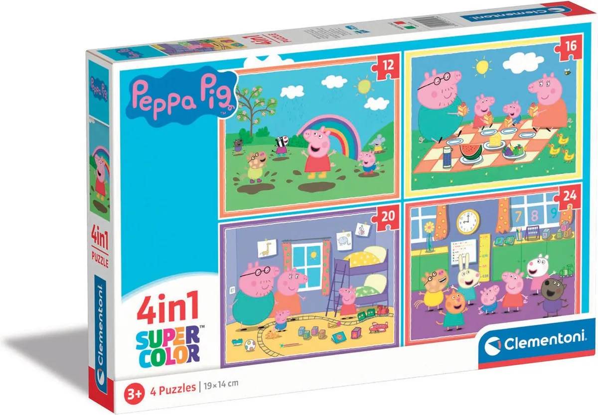 Clementoni Peppa Pig 4-in-1 Puzzel - 72 Stuks