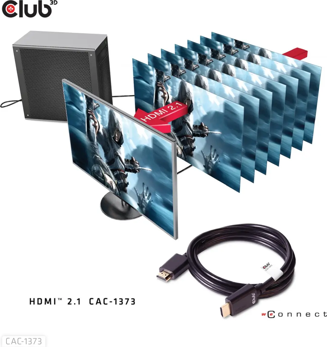 Club 3D Ultra HDMI Kabel 4K120Hz 48Gbps 3m - Zwart