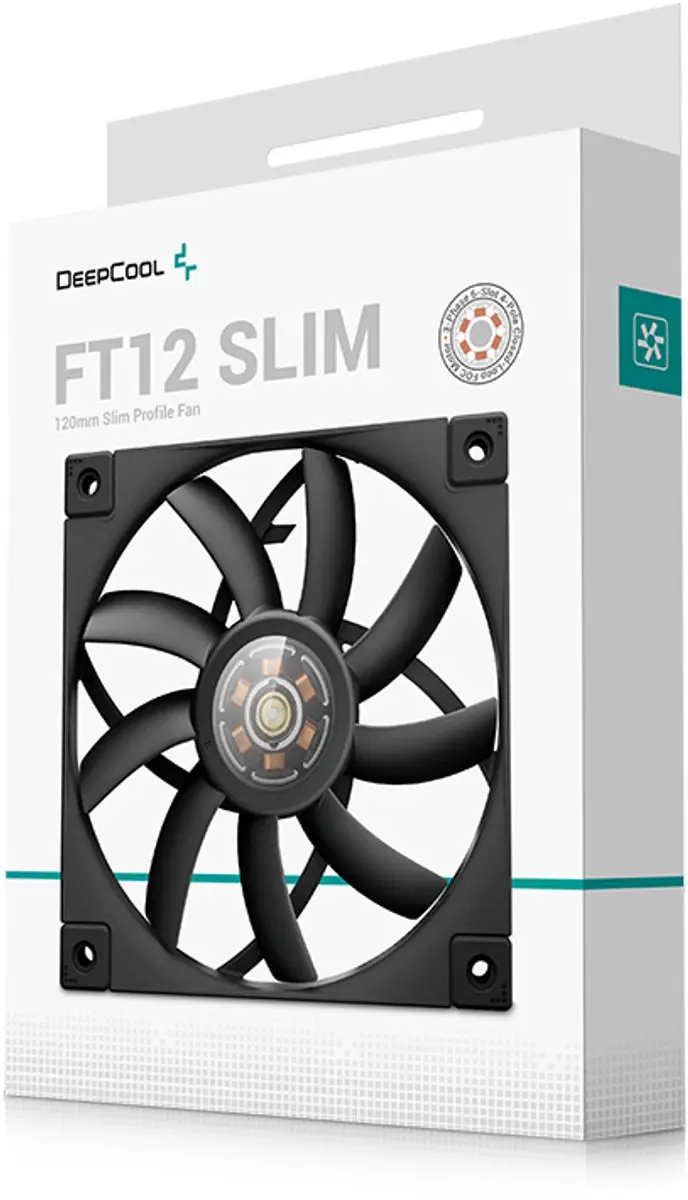 DeepCool FT12 SLIM 120mm PWM Ventilator - Transparant centrum - Witte LED
