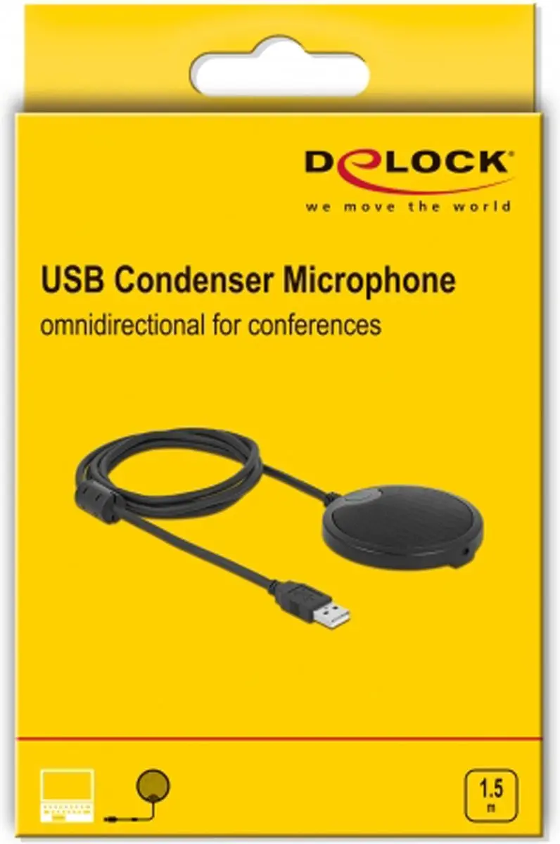 Delock 20672 USB Condensormicrofoon - Omnidirectioneel - Zwart