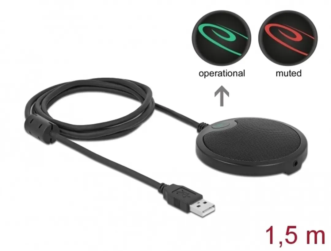 Delock 20672 USB Condensormicrofoon - Omnidirectioneel - Zwart