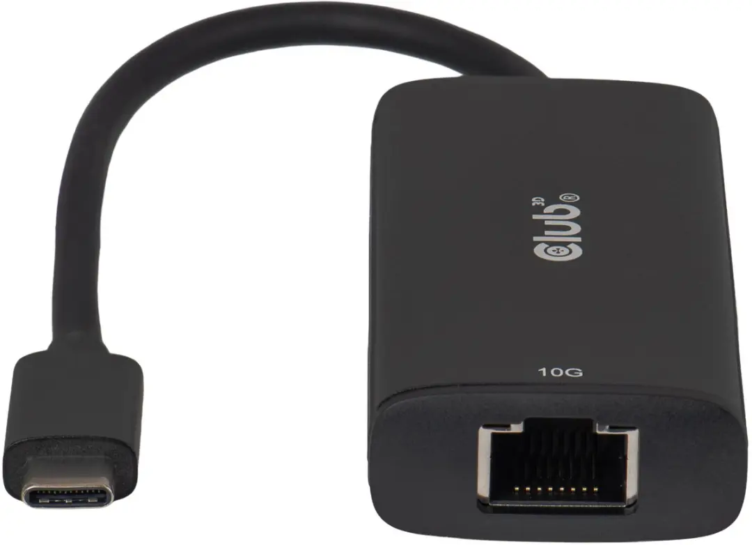 CLUB3D CAC-2531 USB-C naar RJ45 10G Ethernet-adapter - Zwart