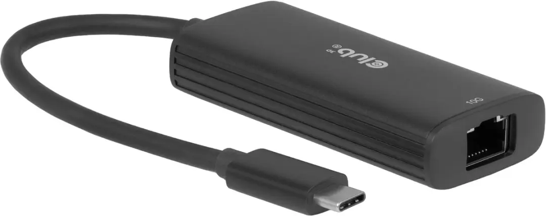 CLUB3D CAC-2531 USB-C naar RJ45 10G Ethernet-adapter - Zwart