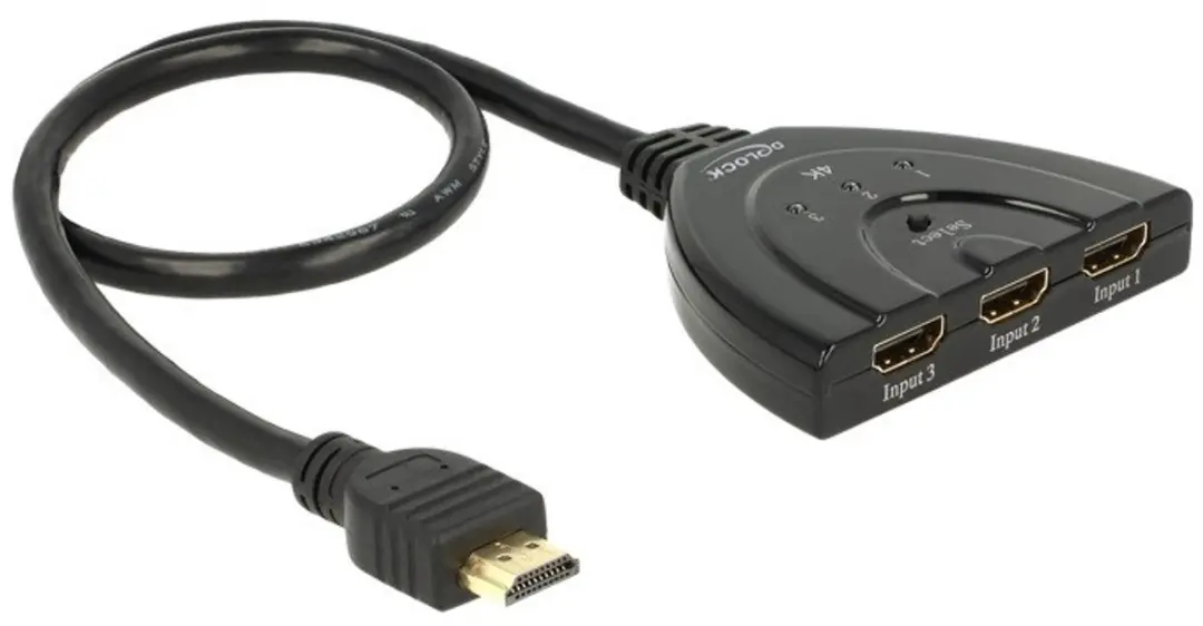 Delock HDMI Schakelaar 3 naar 1 2.0 4K60Hz HDR