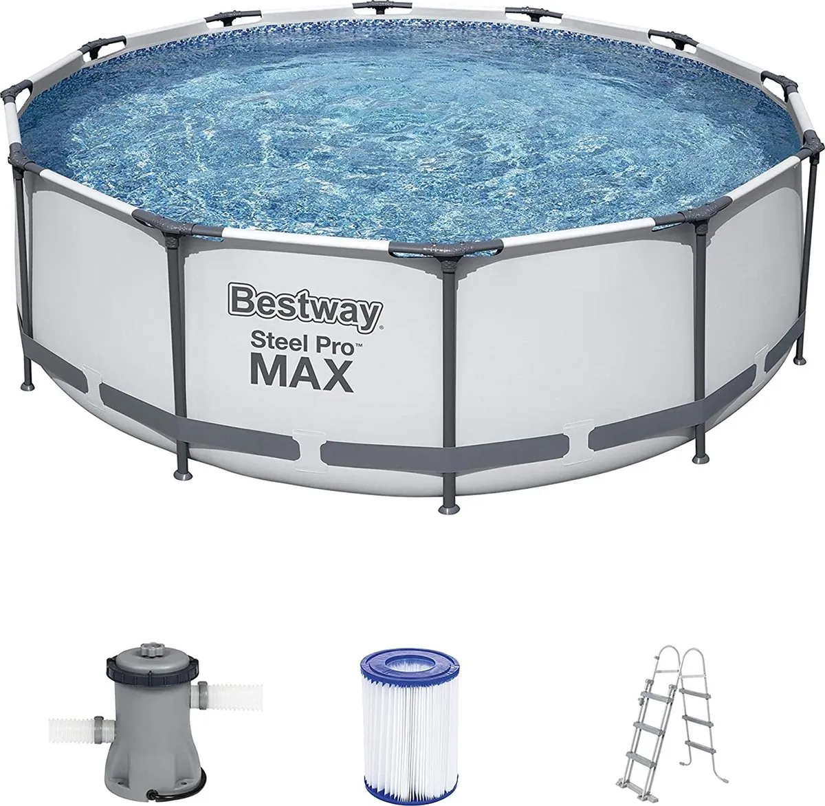 Bestway Steel Pro MAX Zwembad 366x100cm - 9150L Grijs