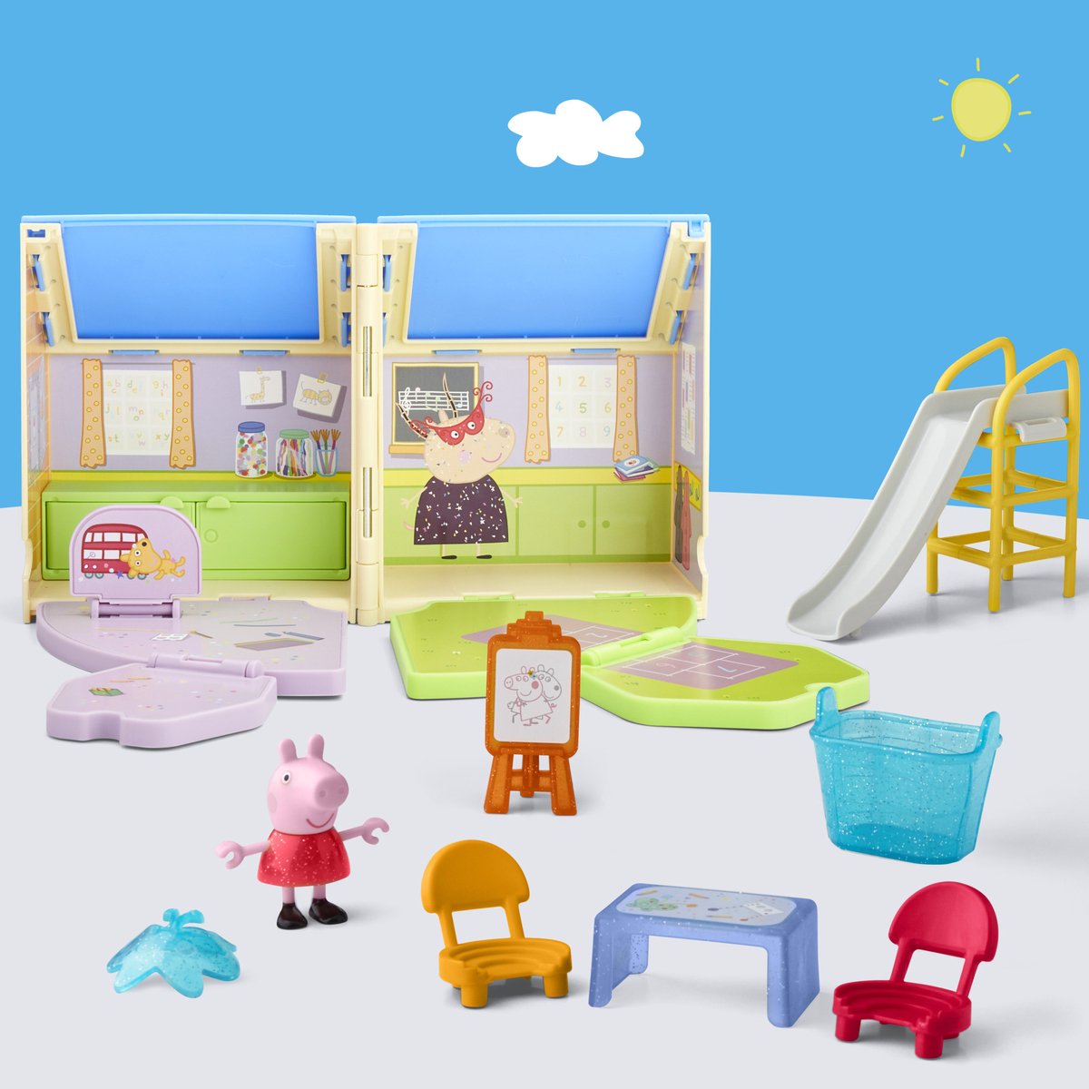 Hasbro Peppa Pig Pop-Open Speelklas - Vrije schoolklas speelset - 3+ jaar
