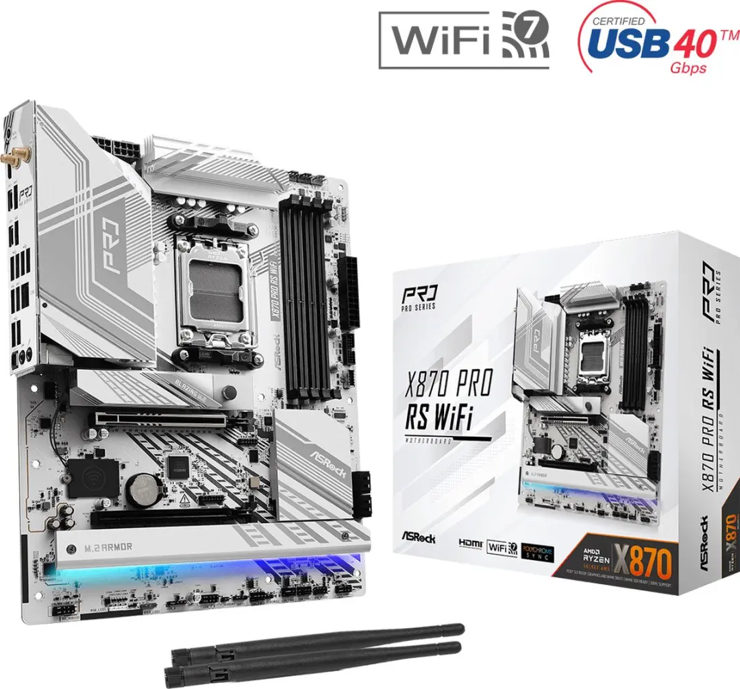 ASRock X870 Pro RS WiFi AM5 Moederbord - ATX - afbeelding 6 van 6