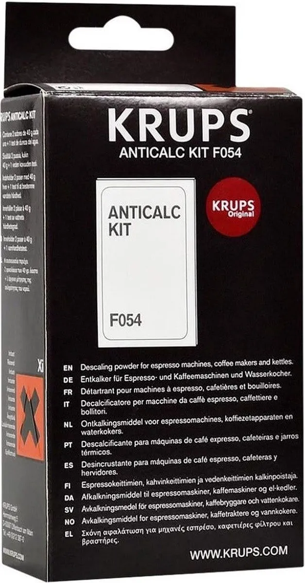 Krups F054 Ontkalkingsset - 2 Zakjes + Tester - Wit/Zwart