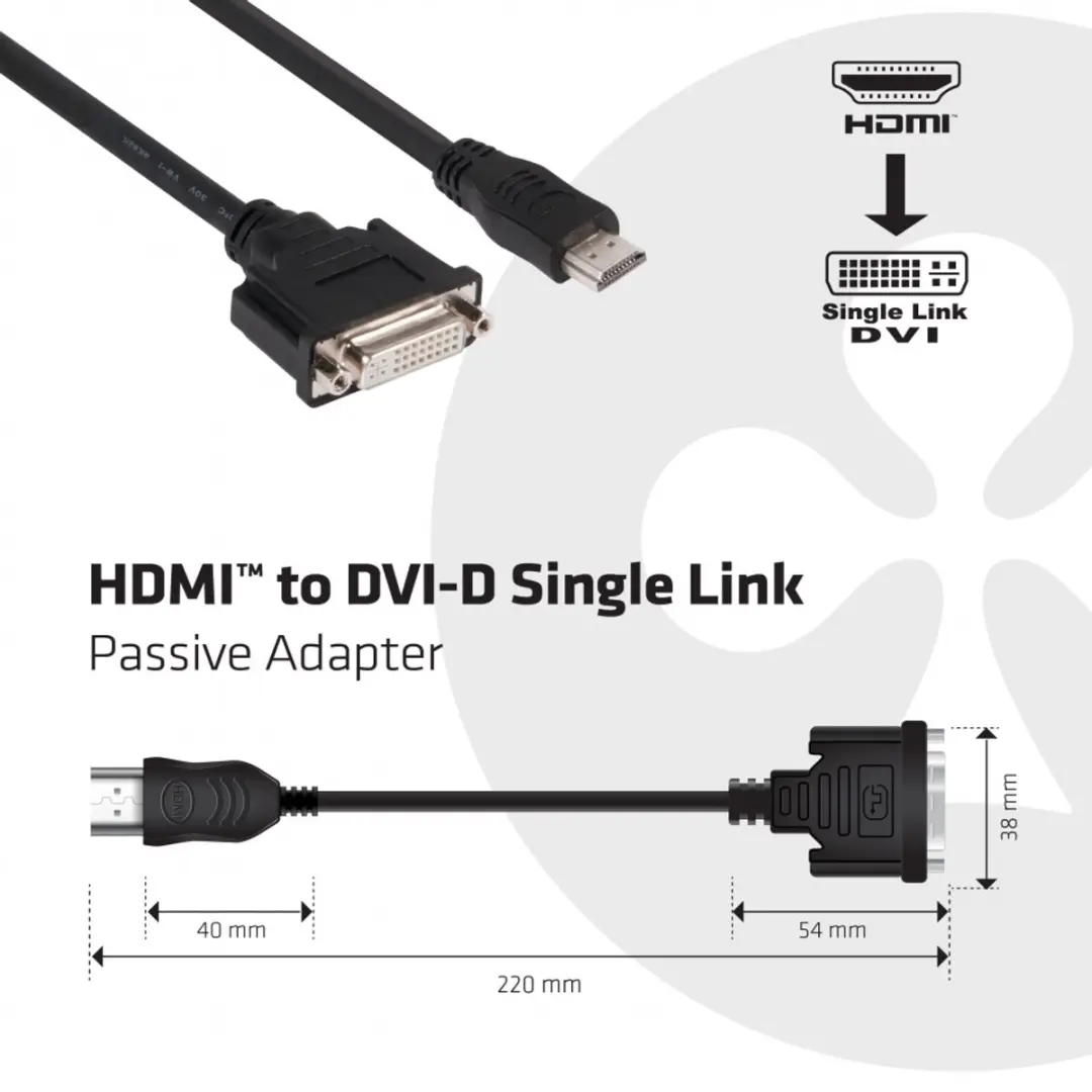 Club 3D HDMI naar DVI-D Adapter - Zwart
