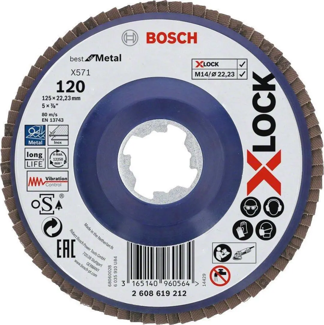 Bosch X-Lock Lamellenschijf 125mm - Blauw/Bruin