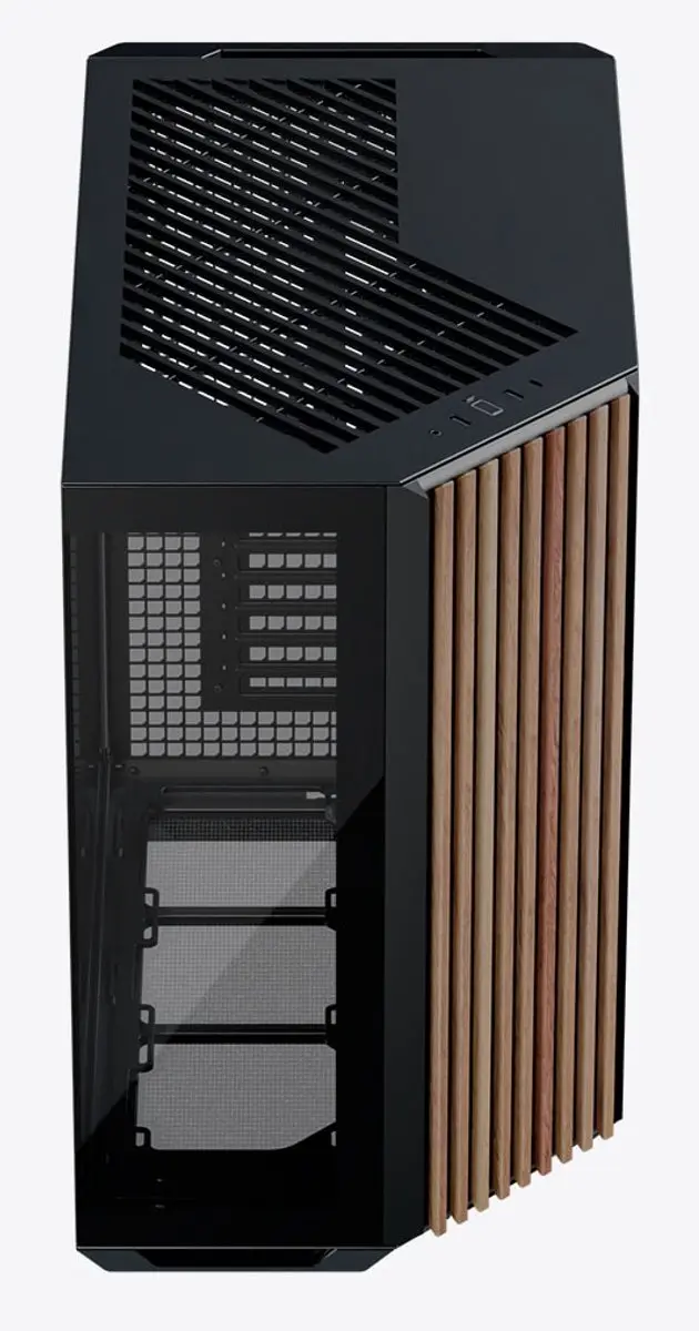 APNX V1-W-BK-v1 Midi Tower - Zwart/Hout