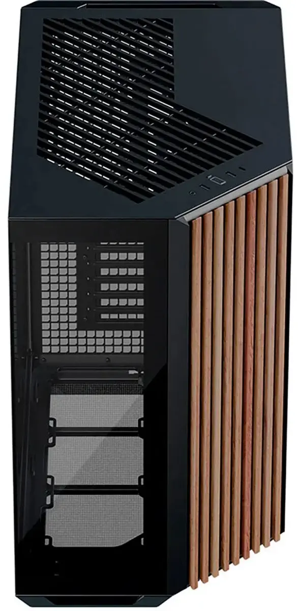 APNX V1-W-BK-v1 Midi Tower - Zwart/Hout