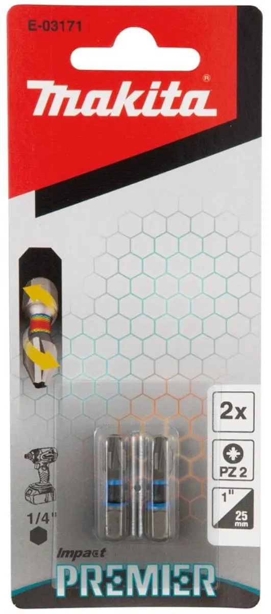 Makita Slagschroefbit PZ2x25mm XTT Impact Premier E-03171 - afbeelding 3 van 6