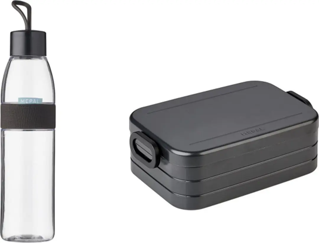 Mepal Nordic Black Lunchbox & Waterfles Set