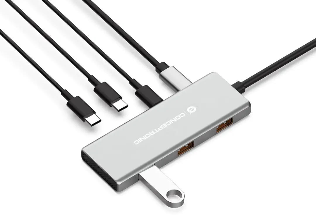 Conceptronic HUBBIES17G USB 3.2 Hub - 7 Poorten Grijs