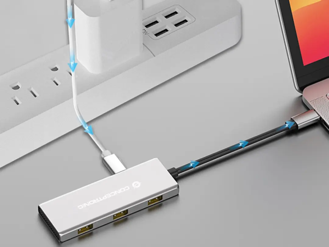 Conceptronic HUBBIES17G USB 3.2 Hub - 7 Poorten Grijs