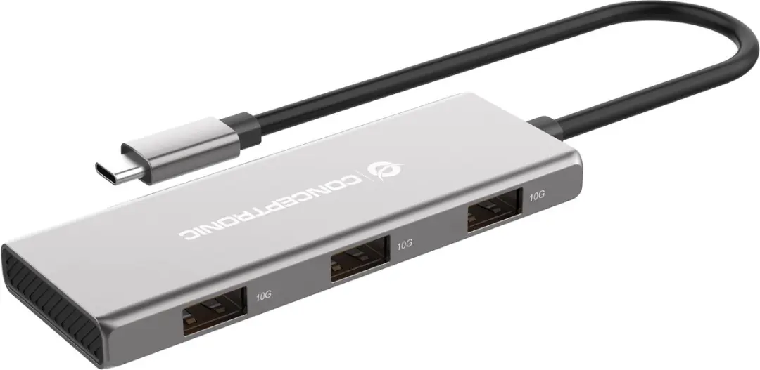 Conceptronic HUBBIES17G USB 3.2 Hub - 7 Poorten Grijs - afbeelding 6 van 6