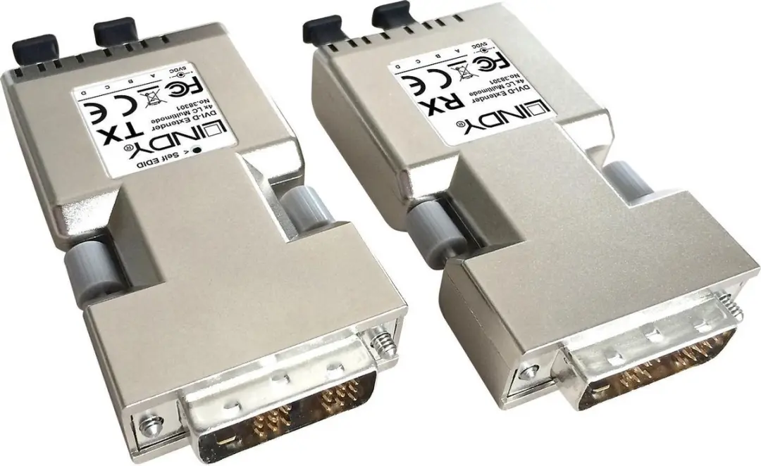 Lindy DVI-D Extender Glasvezelkabel 500m - Zilver