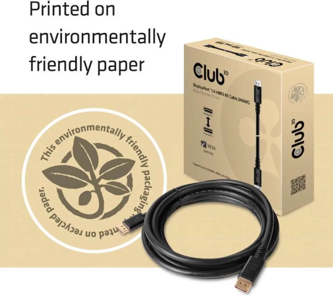 Club 3D DisplayPort 1.4 Kabel 8K 4m - Zwart - afbeelding 6 van 6