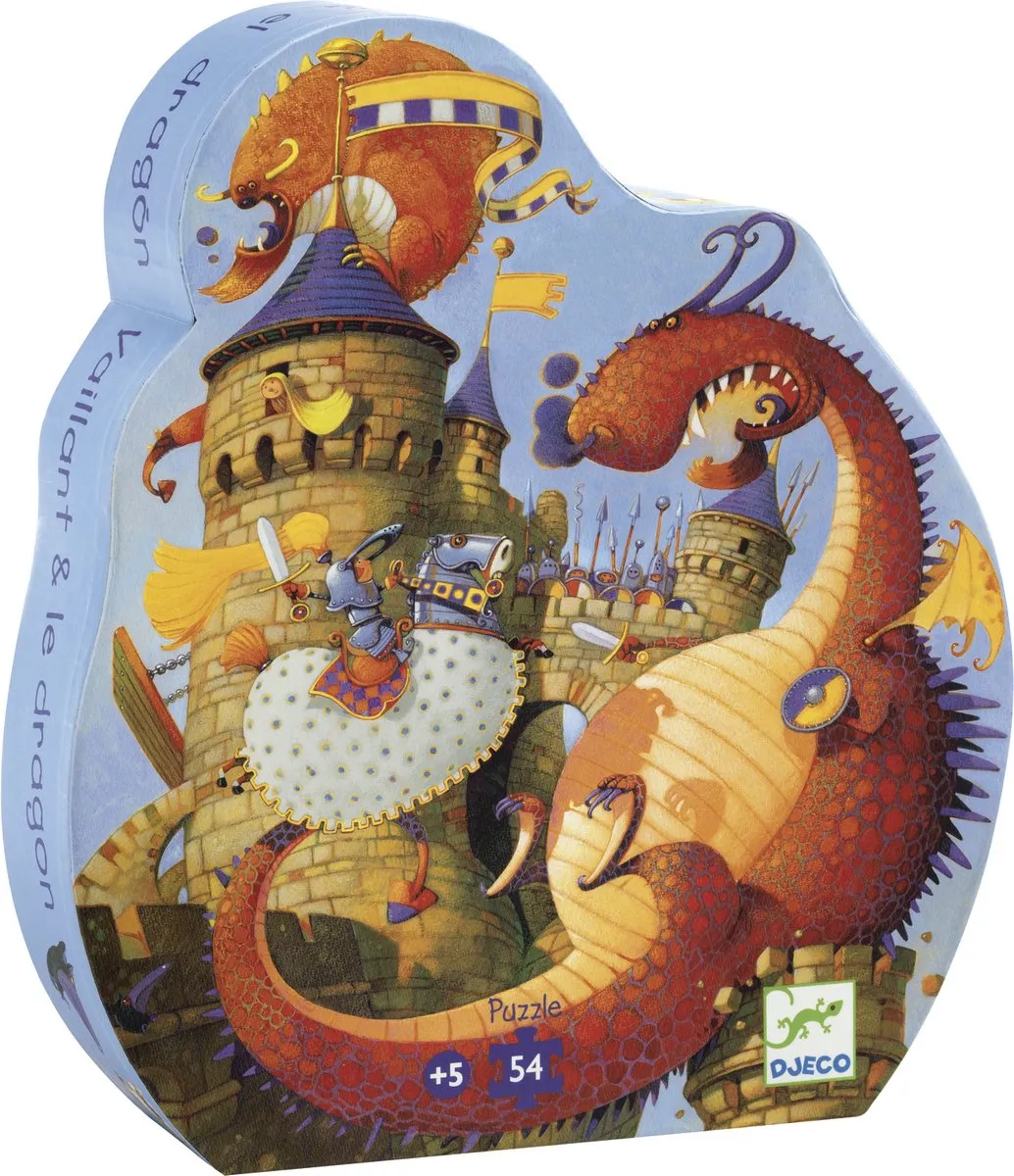 Djeco Puzzel Vaillant en de Draak 54 Stuks - Multicolor
