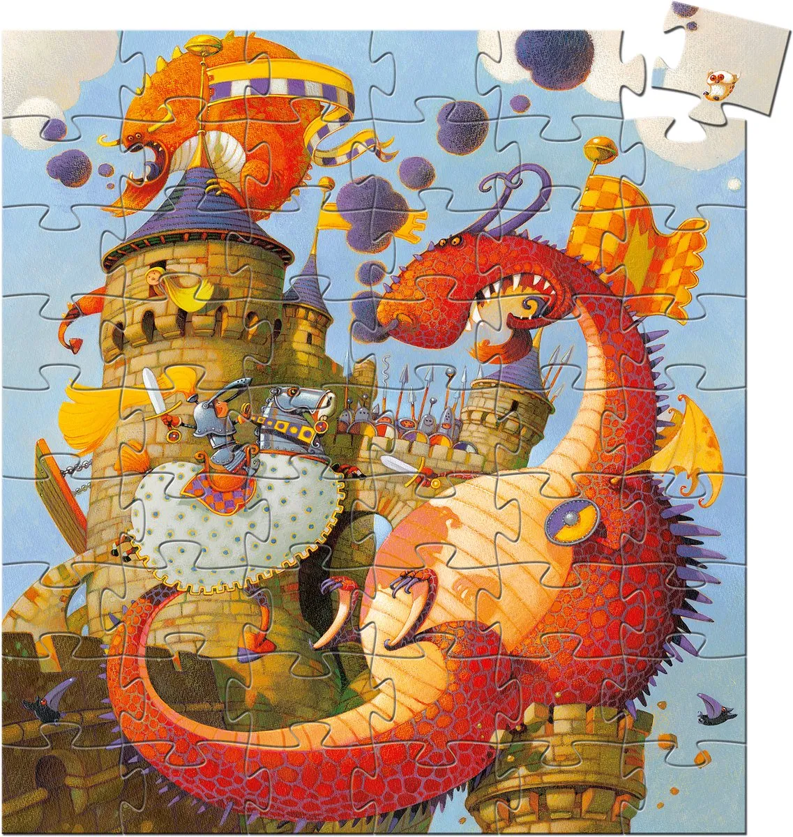 Djeco Puzzel Vaillant en de Draak 54 Stuks - Multicolor