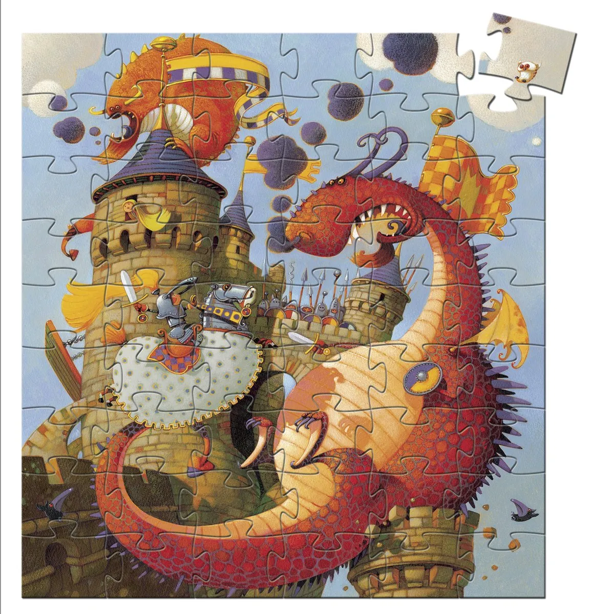 Djeco Puzzel Vaillant en de Draak 54 Stuks - Multicolor - afbeelding 6 van 6