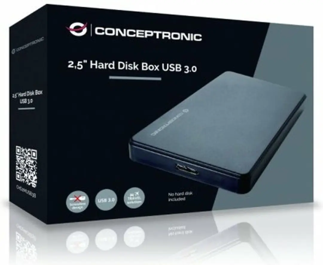 Conceptronic CHD2MUSB3B 2.5 inch Harde Schijfbehuizing USB 3.0 - Zwart