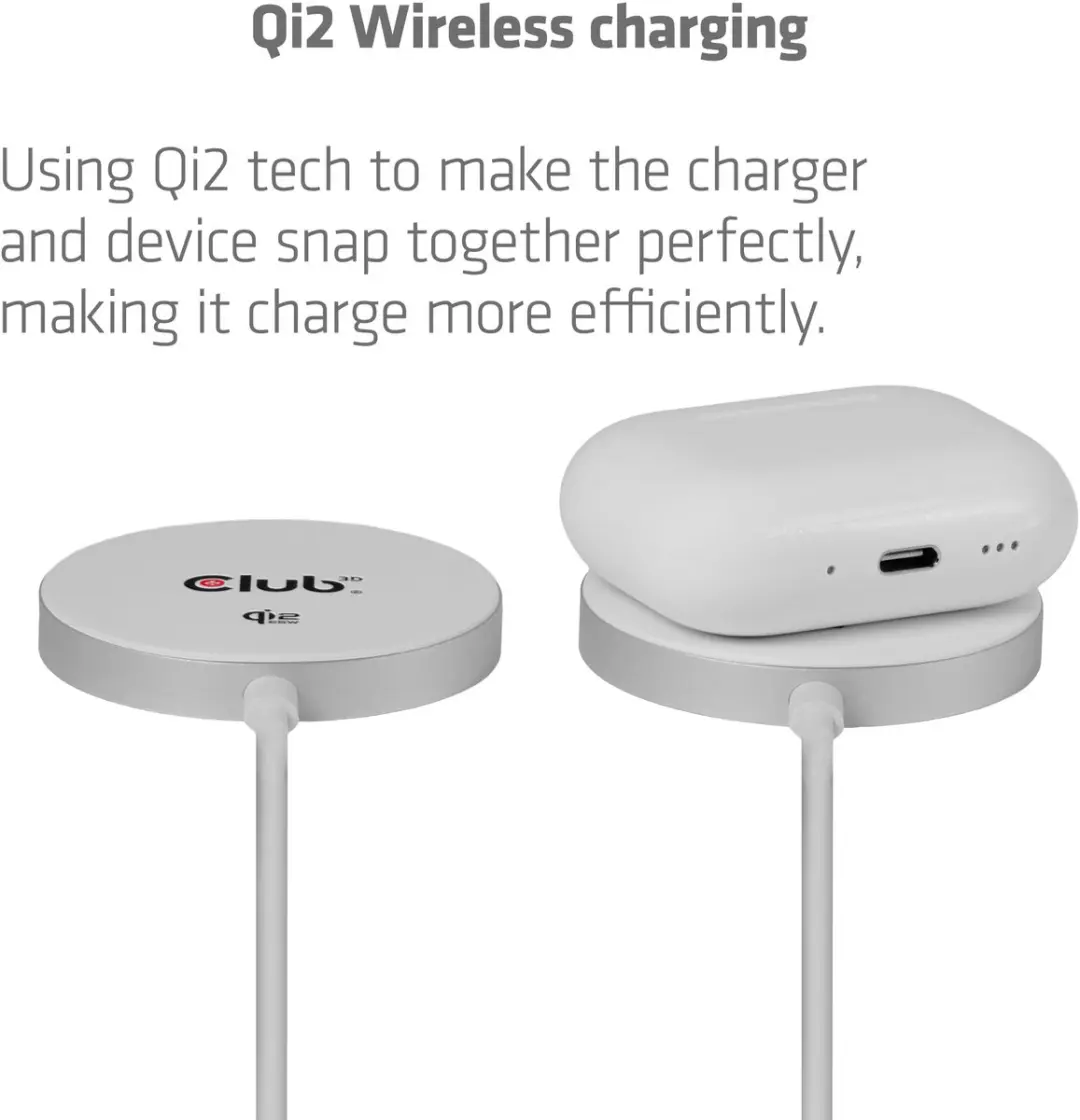 Club3D CAC-3026 Qi2 Oplader 25W - MagSafe - Wit