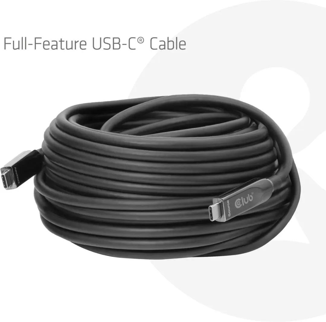 Club3D CAC-2580 USB-C Kabel 15m - 8K60Hz 10Gbps 60W - Zwart