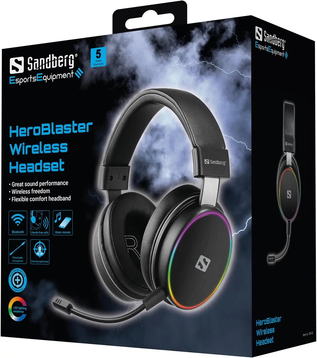 Sandberg 126-42 HeroBlaster Draadloze Game Headset - Zwart