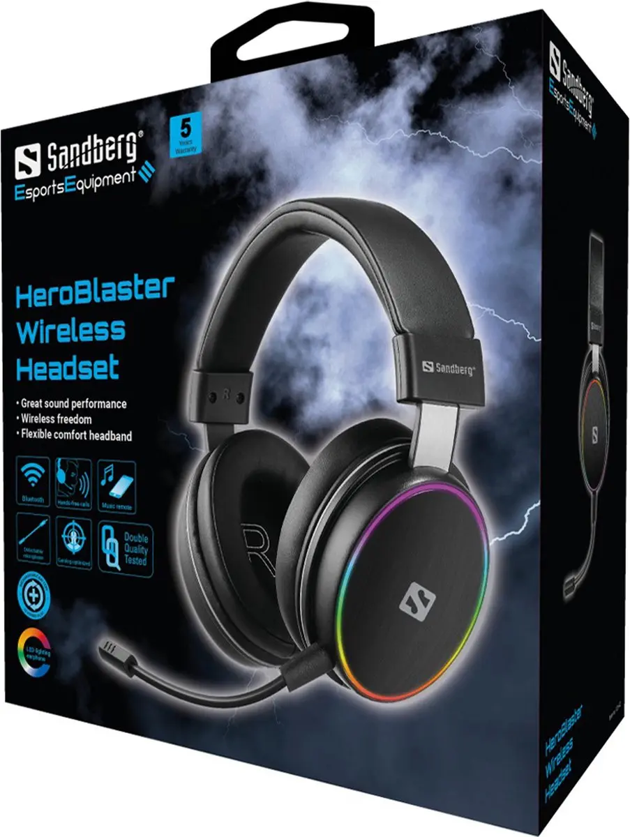 Sandberg 126-42 HeroBlaster Draadloze Game Headset - Zwart