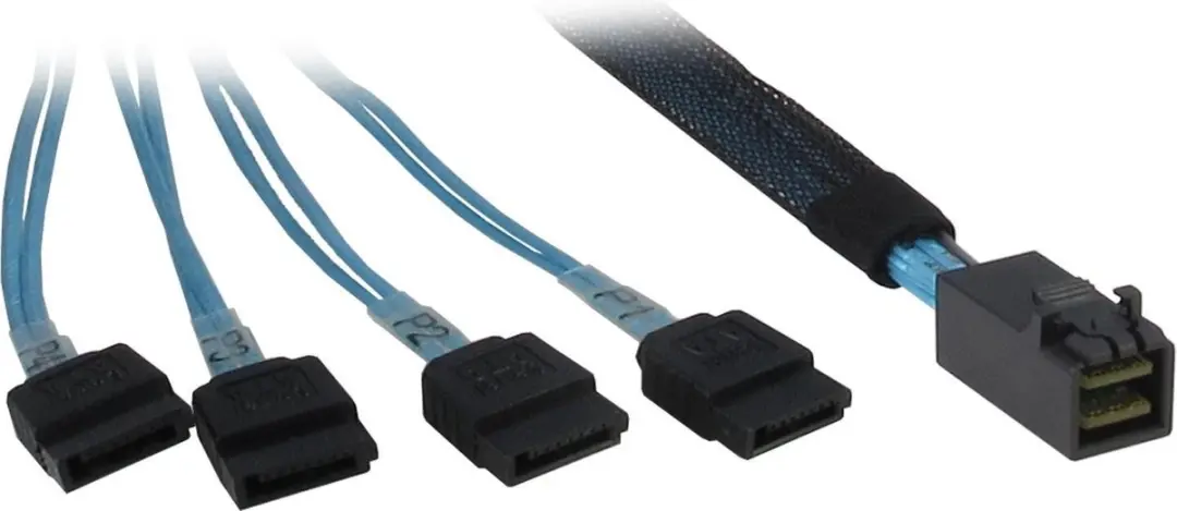 Intertech 88885003 SFF 8643 naar 4x SATA Kabel