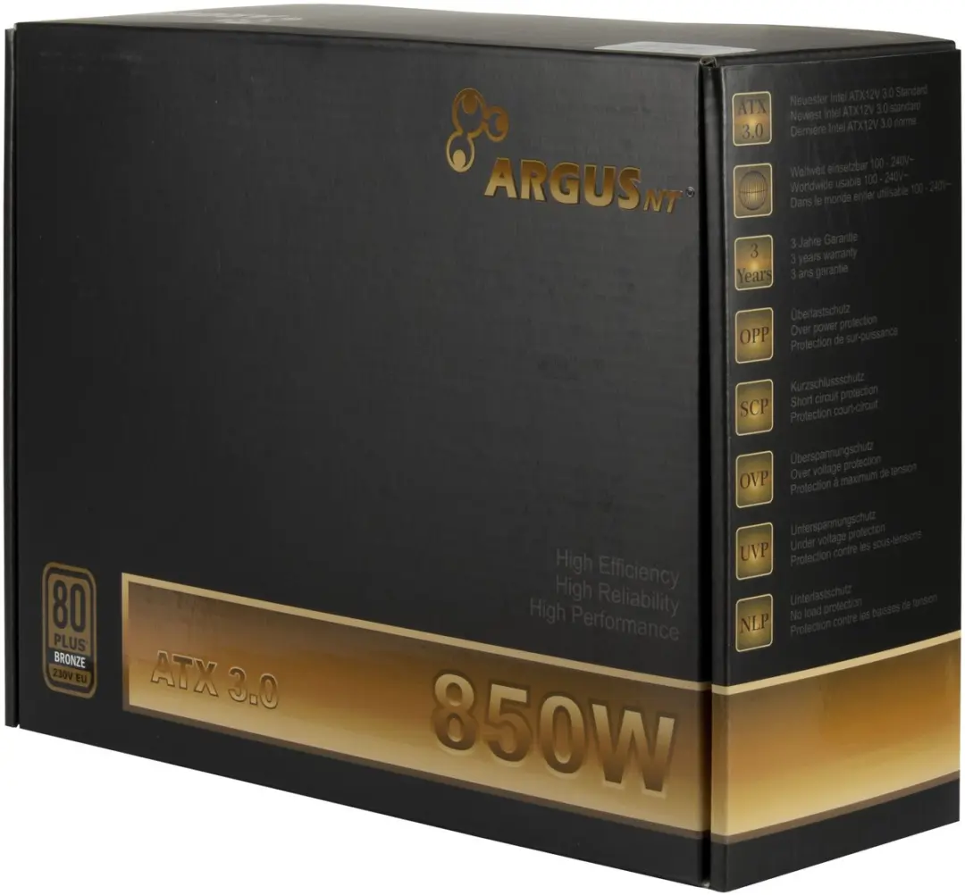 Inter-Tech ArgusNT BPS-850W PSU 850W - Zwart