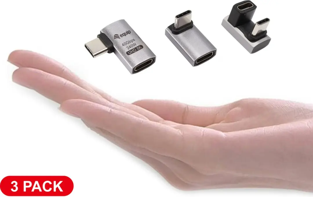 Equip 133478 USB-C naar USB-C Adapter 240W PD 40Gbps - 3 Stuks
