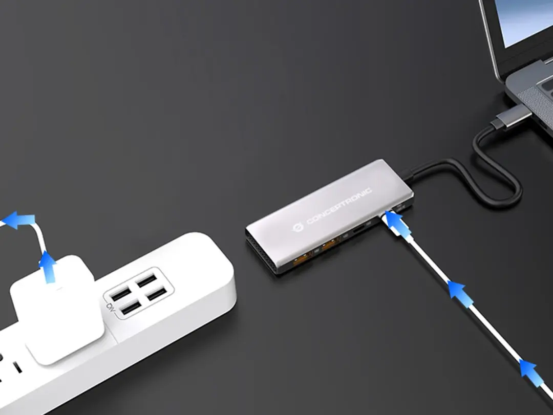 Conceptronic HUBBIES15G USB 3.2 Gen 2 Interface Hub - Grijs