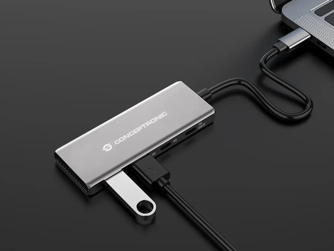Conceptronic HUBBIES15G USB 3.2 Gen 2 Interface Hub - Grijs