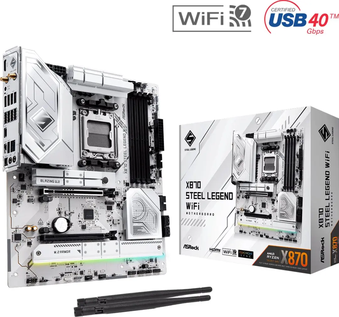 ASRock X870 Steel Legend WiFi Moederbord - AM5 - X870 - DDR5 - Wi-Fi 7