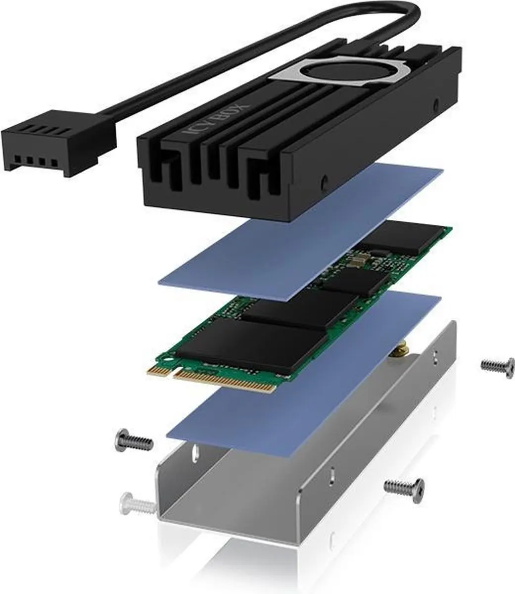 RaidSonic IB-M2HSF-703 SSD Koelplaat 2cm - Zwart/Grijs